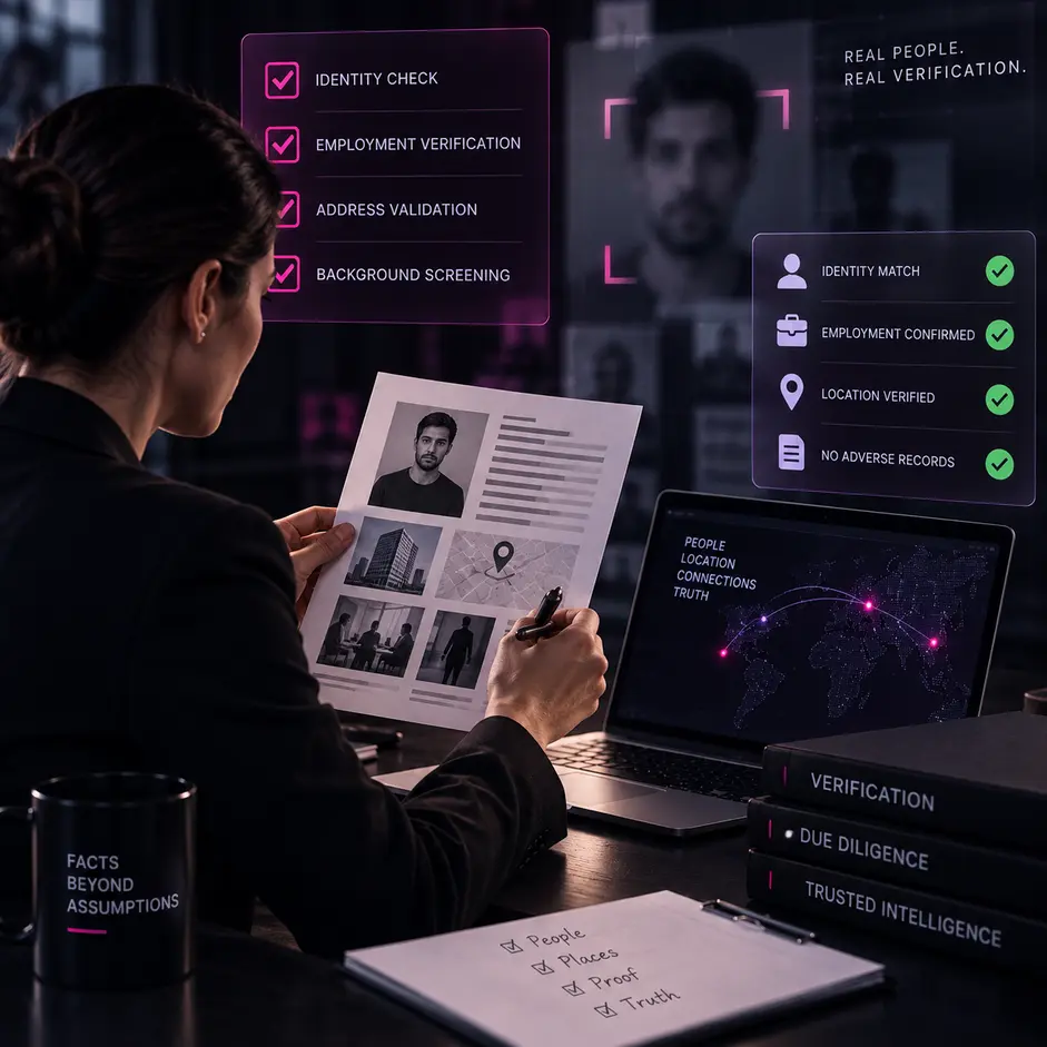 Human verification of identity, employment and location claims